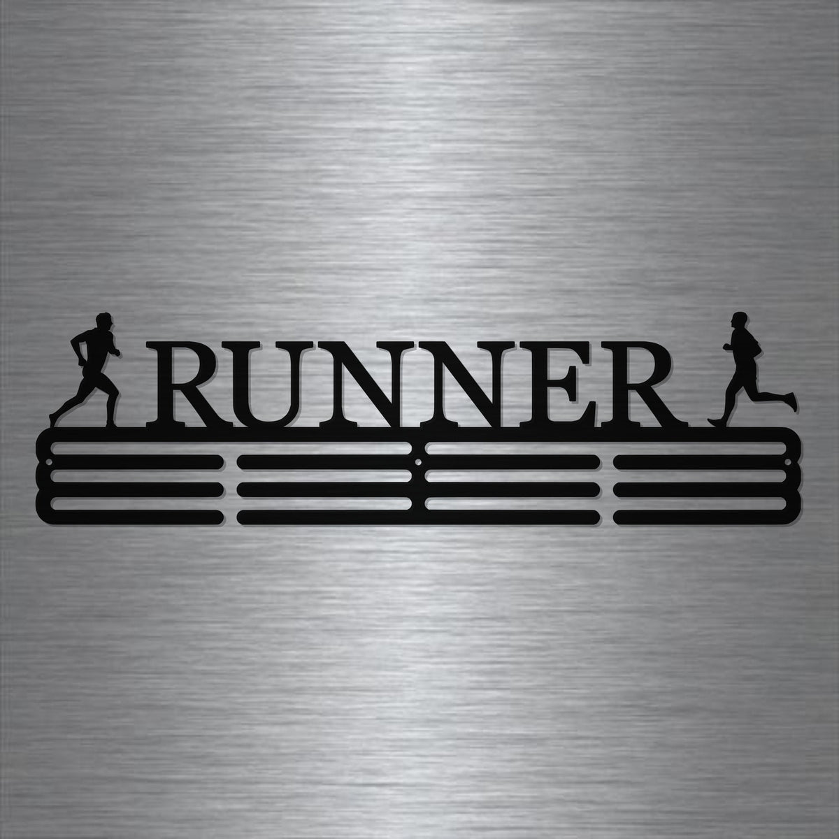 Running Marathon Medal Hanger Holder Display Rack 3 Rung Cut Metal Sign Decorations