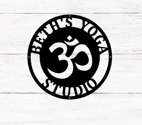 Yoga Aum Sign Buddha Charm Om Metal Wall Sign Metal Wall Decor Housewarming Gift Decorations