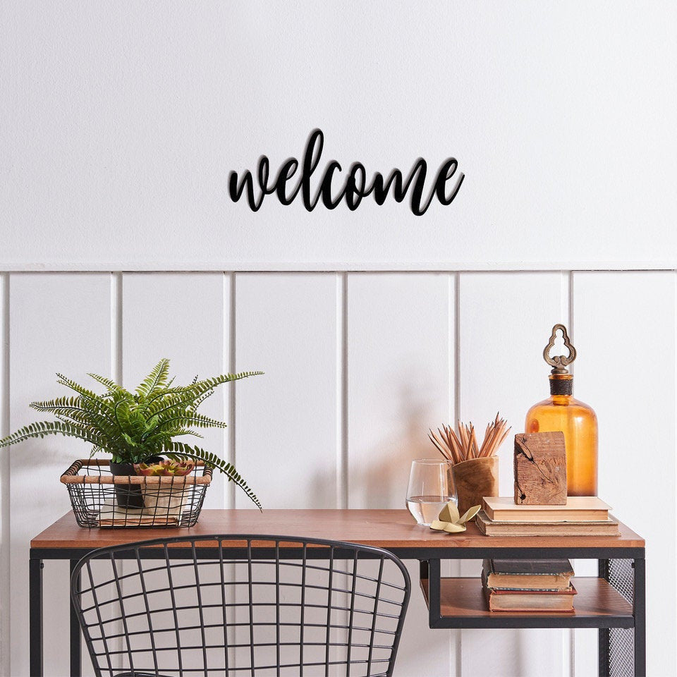 Welcome Welcome Metal Wall Decor Welcome Metal Sign For Home Inspirational Housewarming Gift Decorations