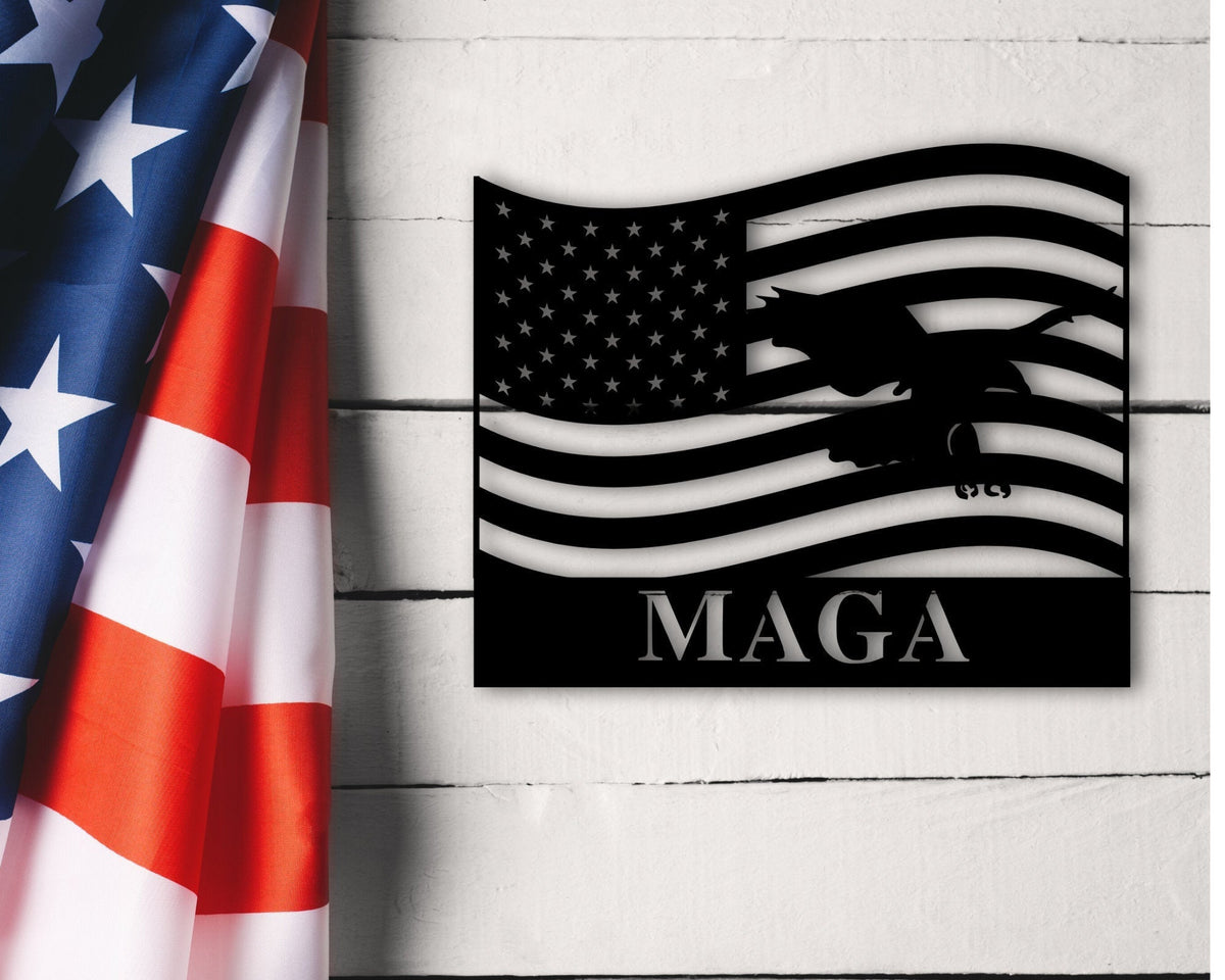 Metal American Flag Customized American Flag Customized Family Name Sign Patriotic Custom Metal Patriotic Sign Decorations