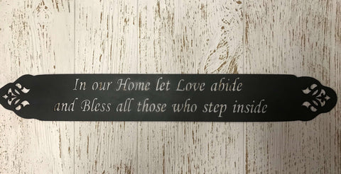 Metal In Our Home Let Love Abide Plaque Metal House Sign Decorations