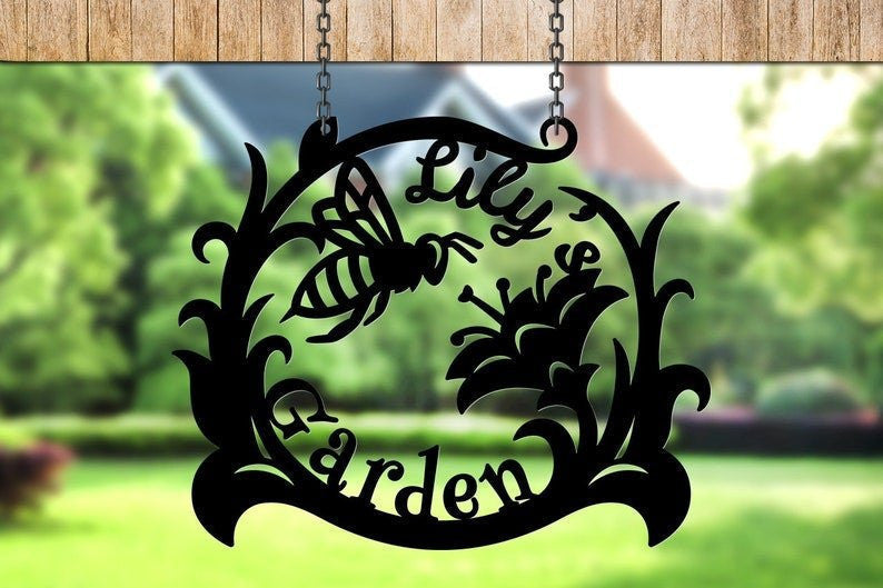 Garden Name Sign Personalized Garden Sign On Stakes Custom Garden Sign Garden Sign Outdoor Metal Decor Custom Name Personalization Decorations