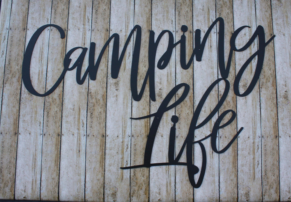 Camp Life Metal Sign Camping Decor Housewarming Gift Metal Words Camping Life Sign Decorations