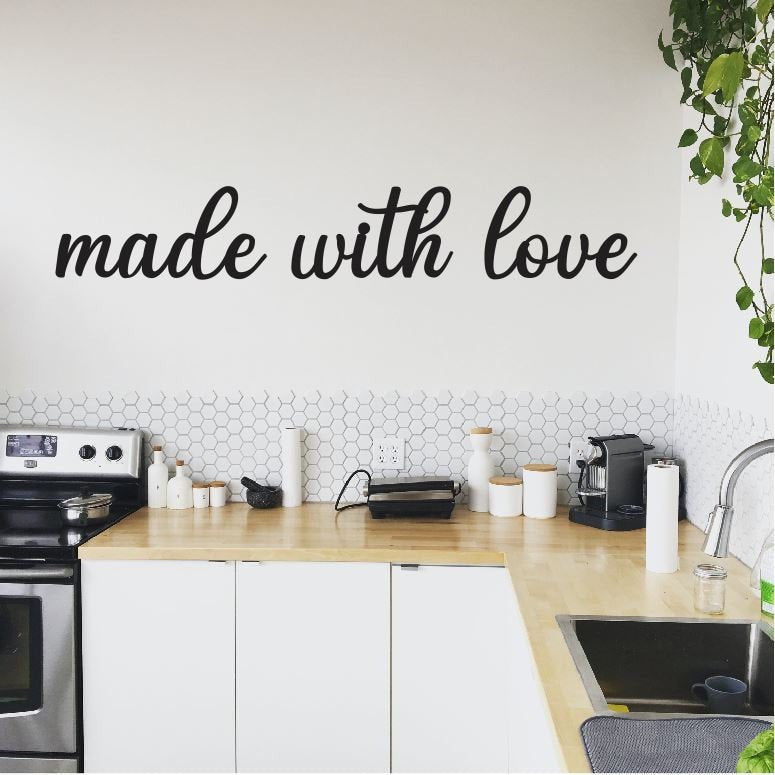 Made With Love Kitchen Wall Decor Metal Kitchen Wall Decor Script Words Decorations