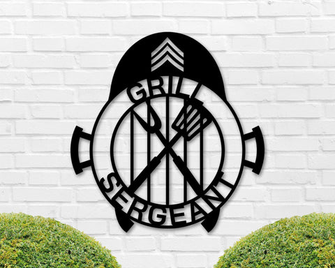 Grill Sergeant Sign Sergeant Sign Gift Drill Sergeant Military Gift Barbecue Sign Metal Bbq Sign Patio Grill Sign Funny Bbq Gift Dad Decorations