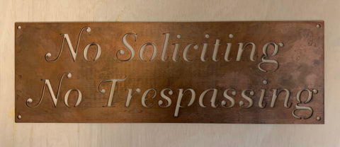 Metal No Soliciting No Trespassing Sign Metal House Sign Decorations