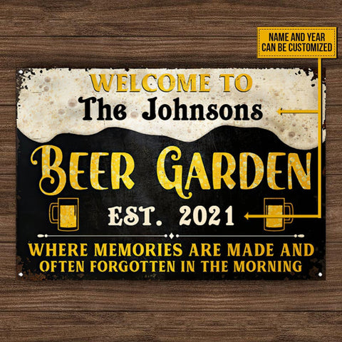 Beer Garden Memories Are Made Custom Classic Metal Signs Beer Garden Bar Beer Garden Decorating Ideas Wall Metal Sign Decorations