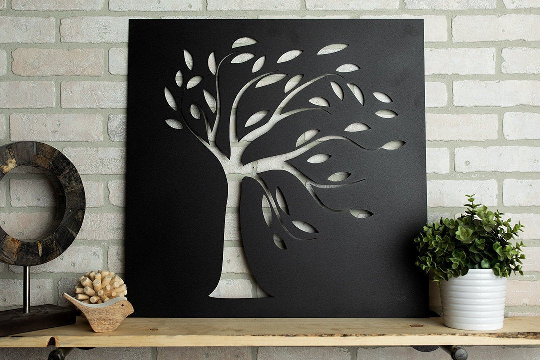 Leafy Tree Wall Metal Art Cut Metal Sign Wall Metal Art Decorations