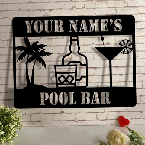 Pool Bar Metal Signs Outdoor Tiki Bar Pool Bar Sig Beach Sign Custom Metal Bar Sign Pool Bar Drink Sign Home Bar Sign Decorations