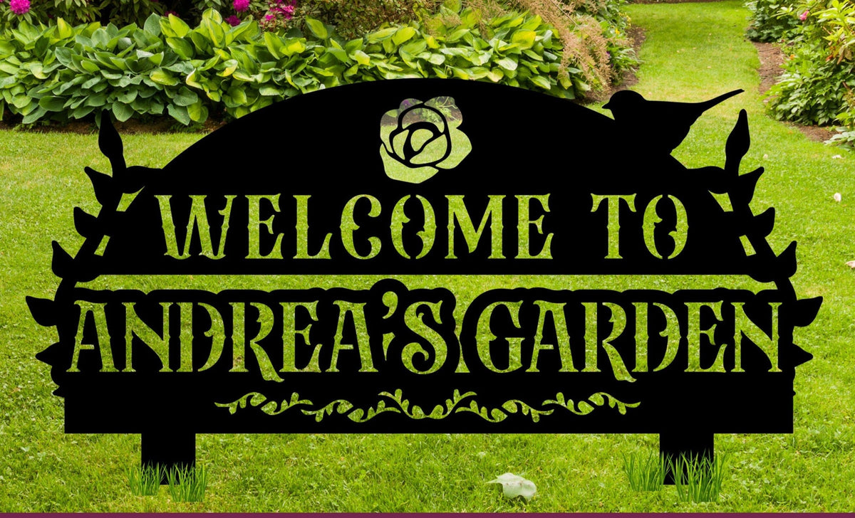 Welcome To Our Garden Sign Custom Garden Sign Metal Garden Sign Flower Garden Garden Sign With Stakes Decorations