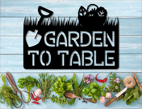 Garden To Table Sign Metal Garden Sign Cut Metal Sign Wall Metal Art Decorations