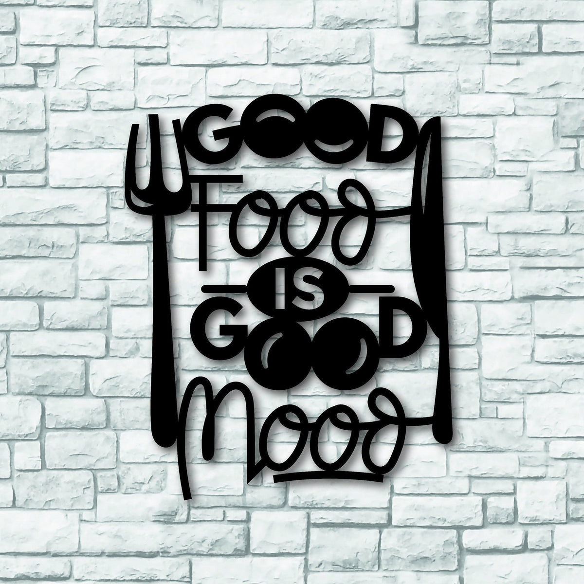 Good Food Is Good Mood Kitchen Wall Decor Kitchen Metal Sign Decorations