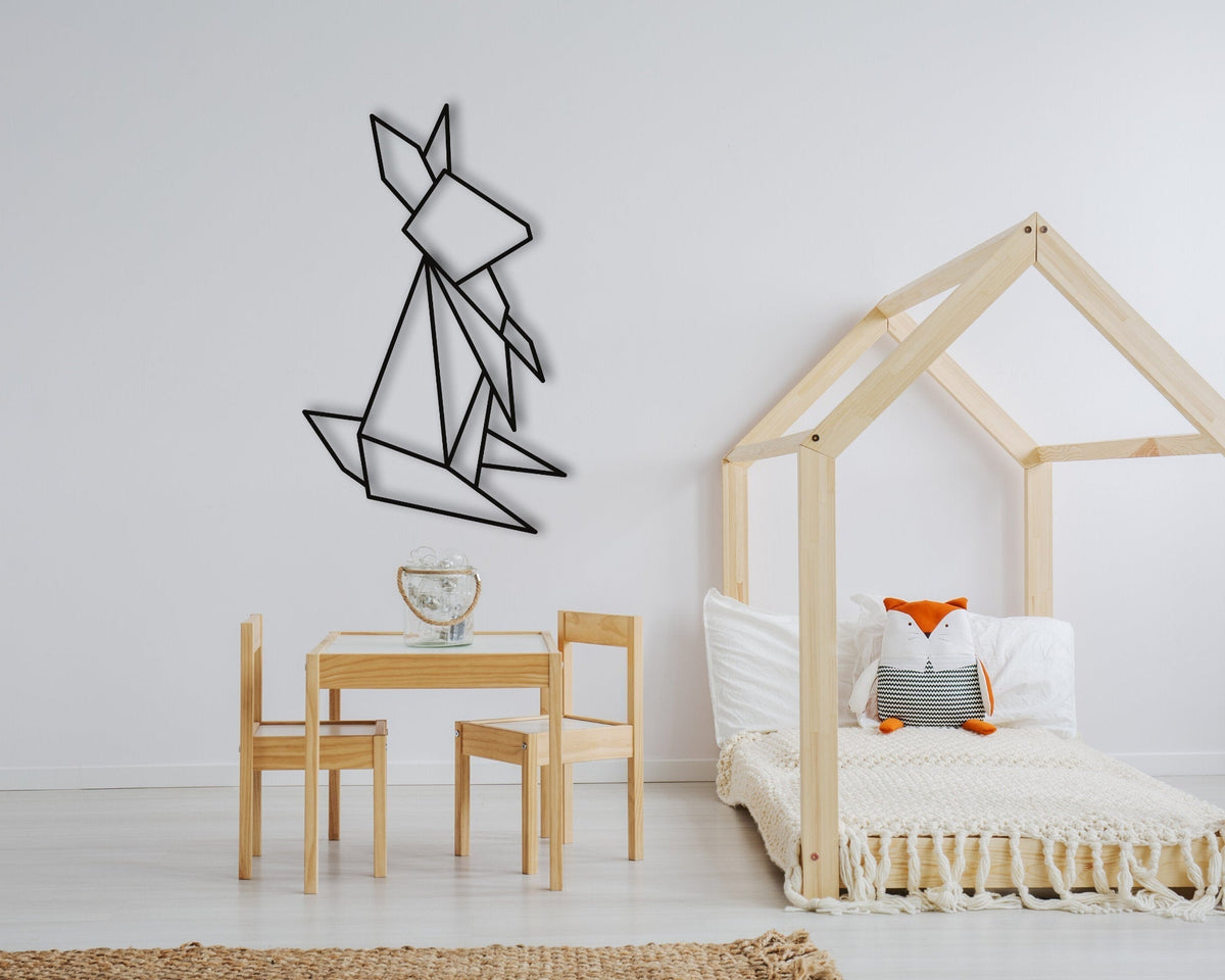 Geometric Rabbit Metal Bunny Sign Geometric Bunny Rabbit Metal Sign Nursery Animal Decor. Decorations