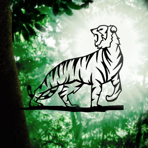 See Me Roar Tiger Metal Art Garden Signs Cut Metal Sign Metal House Sign Decorations