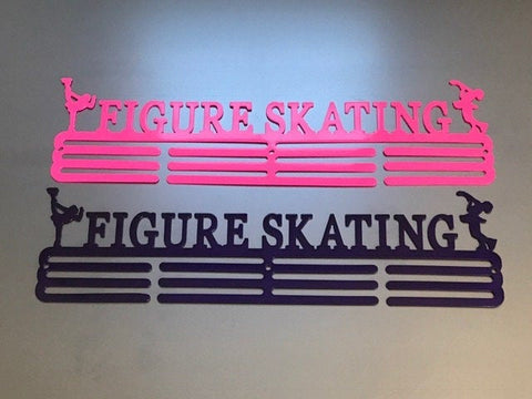Figure Skating Medal Hanger Holder Display Rack 3 Rung Cut Metal Sign Decorations