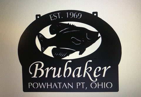 Metal Crappie Fish Sign Fish Sign Laser Cut Fish Sign Metal House Sign Decorations