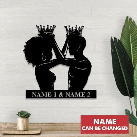 Black King & Queen Metal Sign Black Couple Sign King And Queen Black Love Wedding Anniversary Gift For Her Gift For Him Decorations