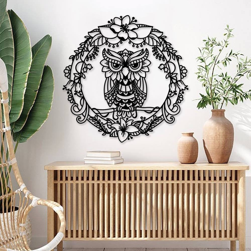 Floral Owl Sign For Home Owl Signs Mandala Owl Metal Sign Housewarming Gift House Decor Sign For Home Decorations