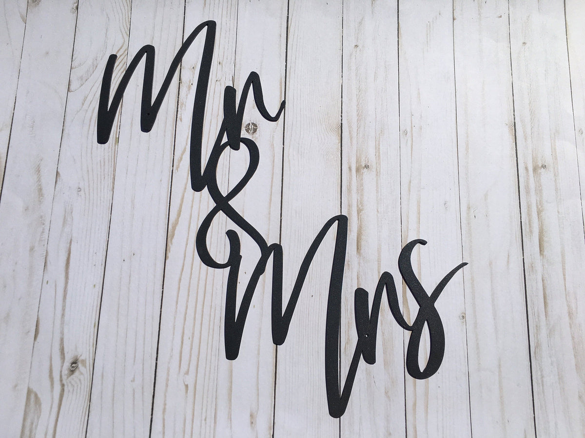 Mr. And Mrs. Welded Metal Sign Housewarming Gift Metal Words Wedding Sign Decorations