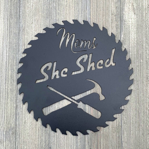 Mom's She Shed Metal Sign Cutout Cut Metal Sign Wall Metal Art Decorations