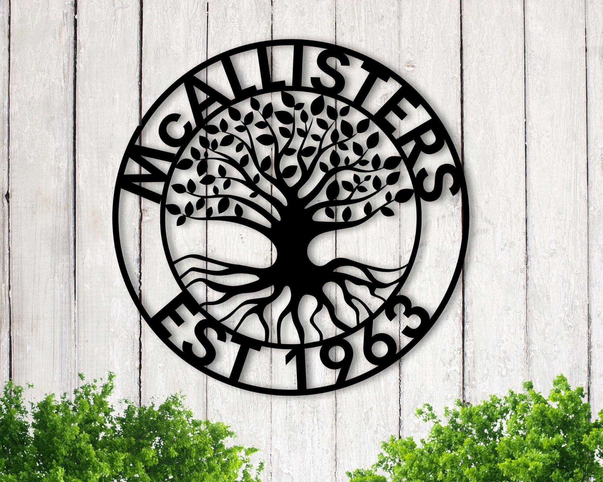 Tree Sign, Personalized Metal Wall Decor, Welcome Sign For Front Porch For Home, Last Name Metal Sign, Family Name Sign, Tree Of Life Sign, Laser Cut Metal Signs Custom Gift Ideas