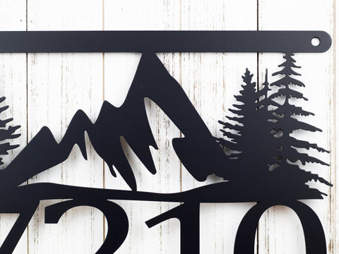 Mountain House Number Metal Sign Address Sign Address Plaque House Numbers Mountains Custom Sign Decorations