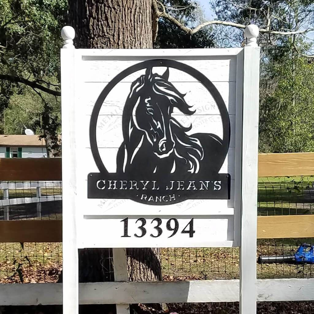 Personalized Horse Ranch Sign Monogram, Cut Metal Sign, Metal Wall Art, Metal House Sign, Metal Laser Cut Metal Signs Custom Gift Ideas