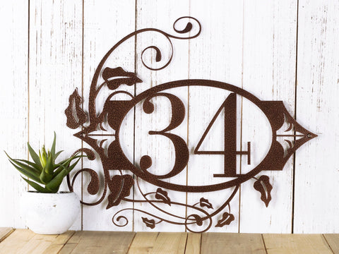 Metal House Number Plaque, Outdoor Custom Address Sign, Personalized Housewarming Gift, Laser Cut Metal Signs Custom Gift Ideas