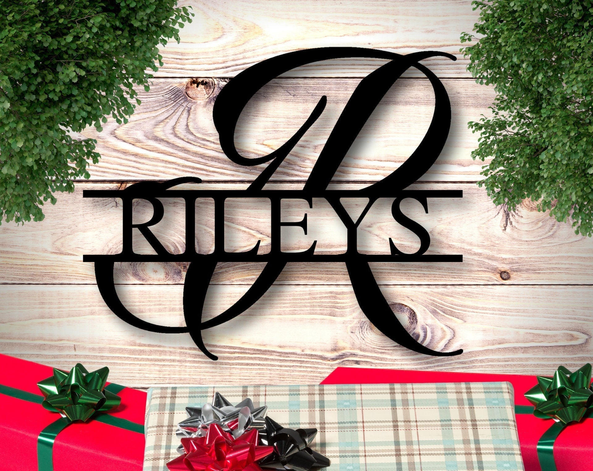 Personalized Family Name Metal Sign Personalized Split Monogram Sign Front Porch Sign Housewarming Gift Wedding Gift Sign Decorations