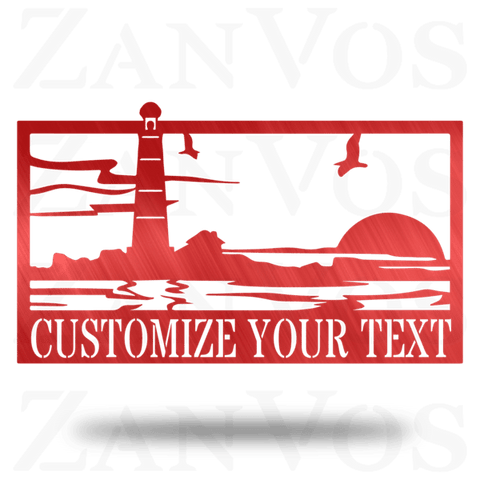 Lighthouse Rectangle Monogram Customized Metal Signs, Custom Metal Sign, Custom Signs, Metal Sign, Metal Laser Cut Metal Signs Custom Gift Ideas