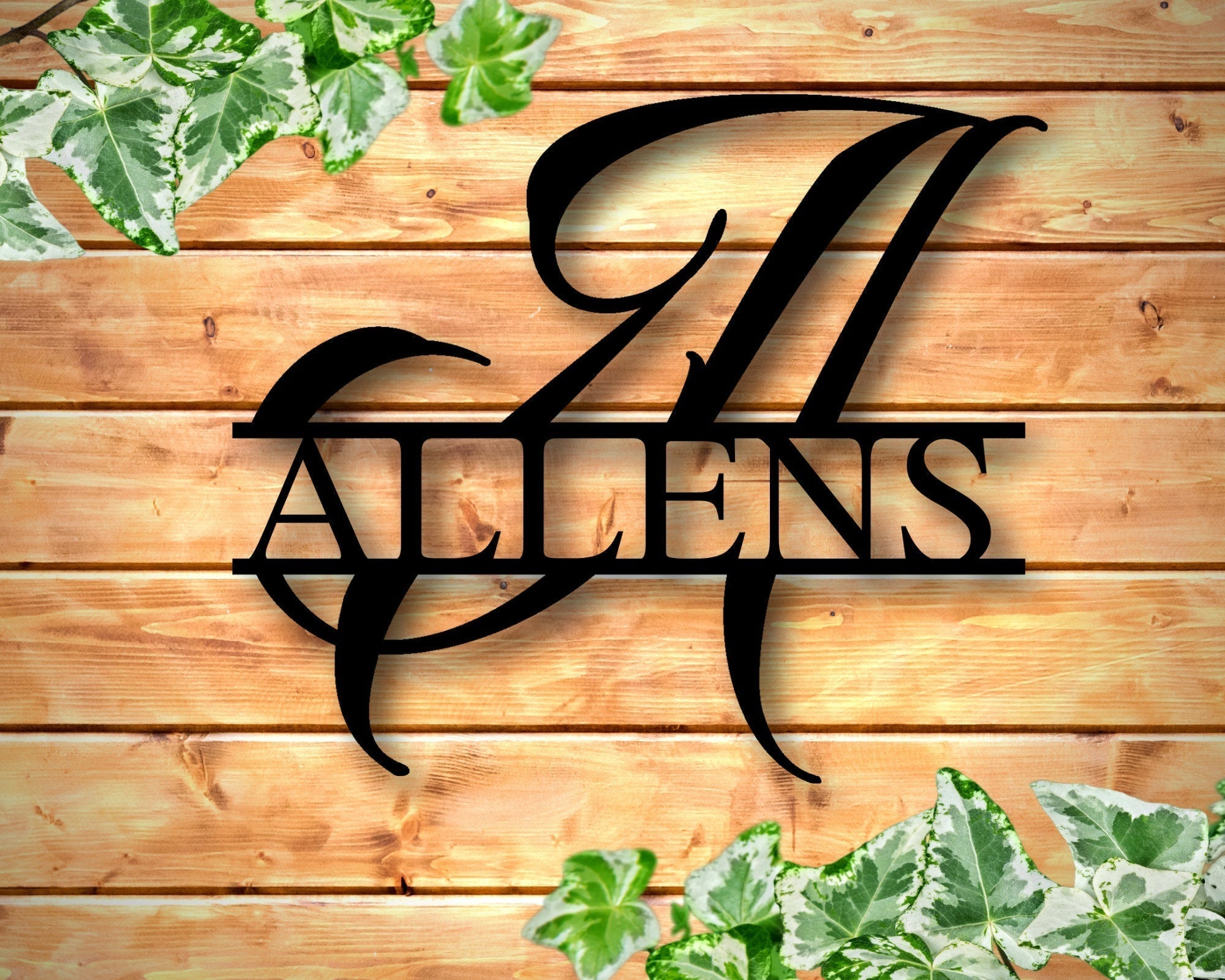 Personalized Family Name Metal Sign Personalized Split Monogram Sign Front Porch Sign Housewarming Gift Wedding Gift Sign Decorations