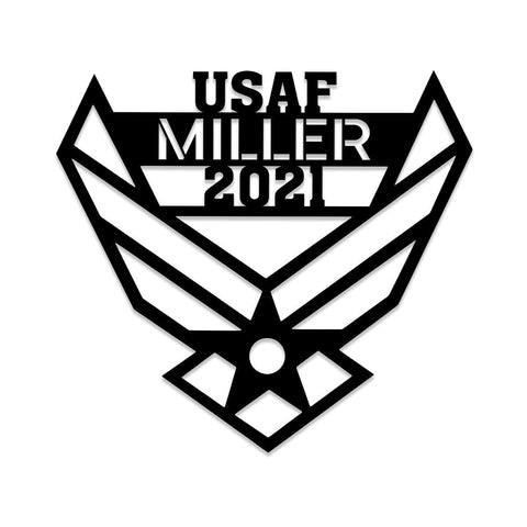 Personalized Name Date US Air Force Veteran Metal Sign, Metal Laser Cut Metal Signs Custom Gift Ideas