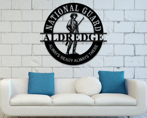 Metal Sign For National Guard, Custom Metal Name Sign, Personalized Metal Wall Hanger, Retirement Gift Ideas, National Guard Home Decor Idea, Metal Laser Cut Metal Signs Custom Gift Ideas