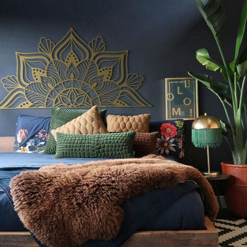 Metal Mandala Wall Art Metal Wall Decor Mandala Wall Art Gift for her Gift for him Bedroom Wall Decor Yoga Lotus Flower Gifts Decorations