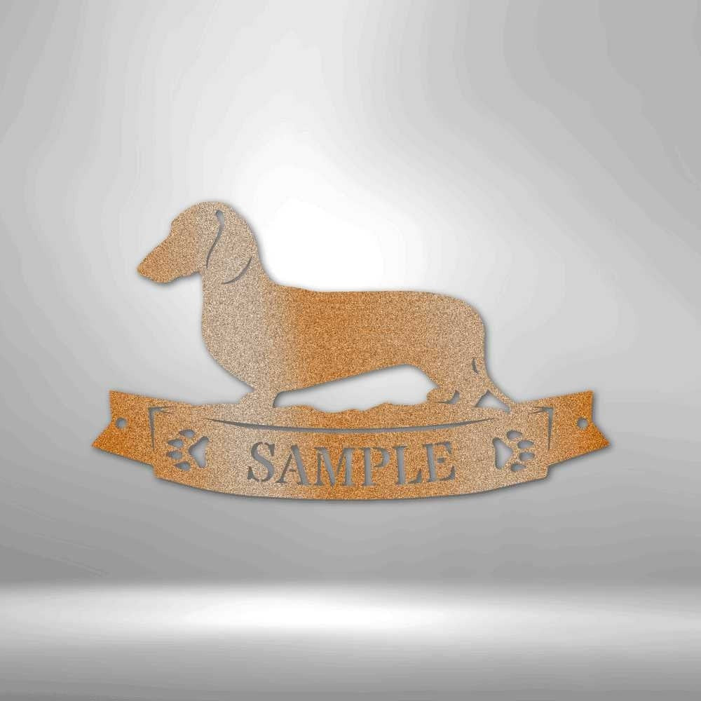 Personalized Dachshund Banner Monogram Metal Wall Sign Kennel Personalized Dog Wall Art Decorations