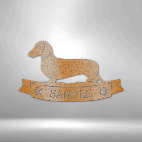 Personalized Dachshund Banner Monogram Metal Wall Sign Kennel Personalized Dog Wall Art Decorations