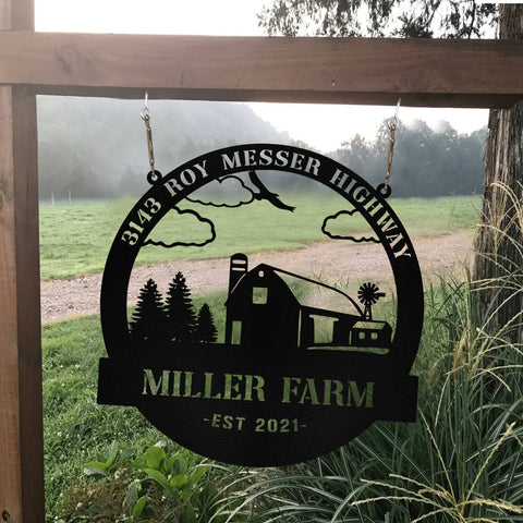 Personalized Metal Farm Sign Barn Monogram, Custom Farmhouse, Entry Road, Metal Laser Cut Metal Signs Custom Gift Ideas