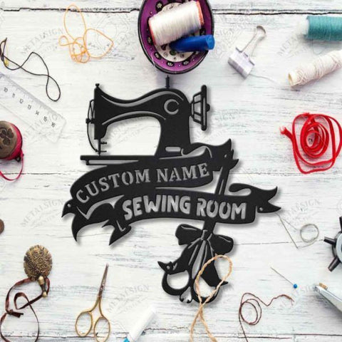 Personalized Sewing Room Metal Wall Decor, Cut Metal Sign, Metal Wall Art, Metal House Sign, Metal Laser Cut Metal Signs Custom Gift Ideas