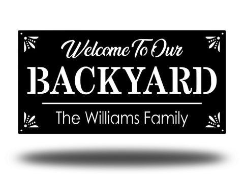 Personalized Backyard Sign Backyard Oasis Memories Metal Sign Welcome Sign Oasis House Warming Gift, Laser Cut Metal Signs Custom Gift Ideas