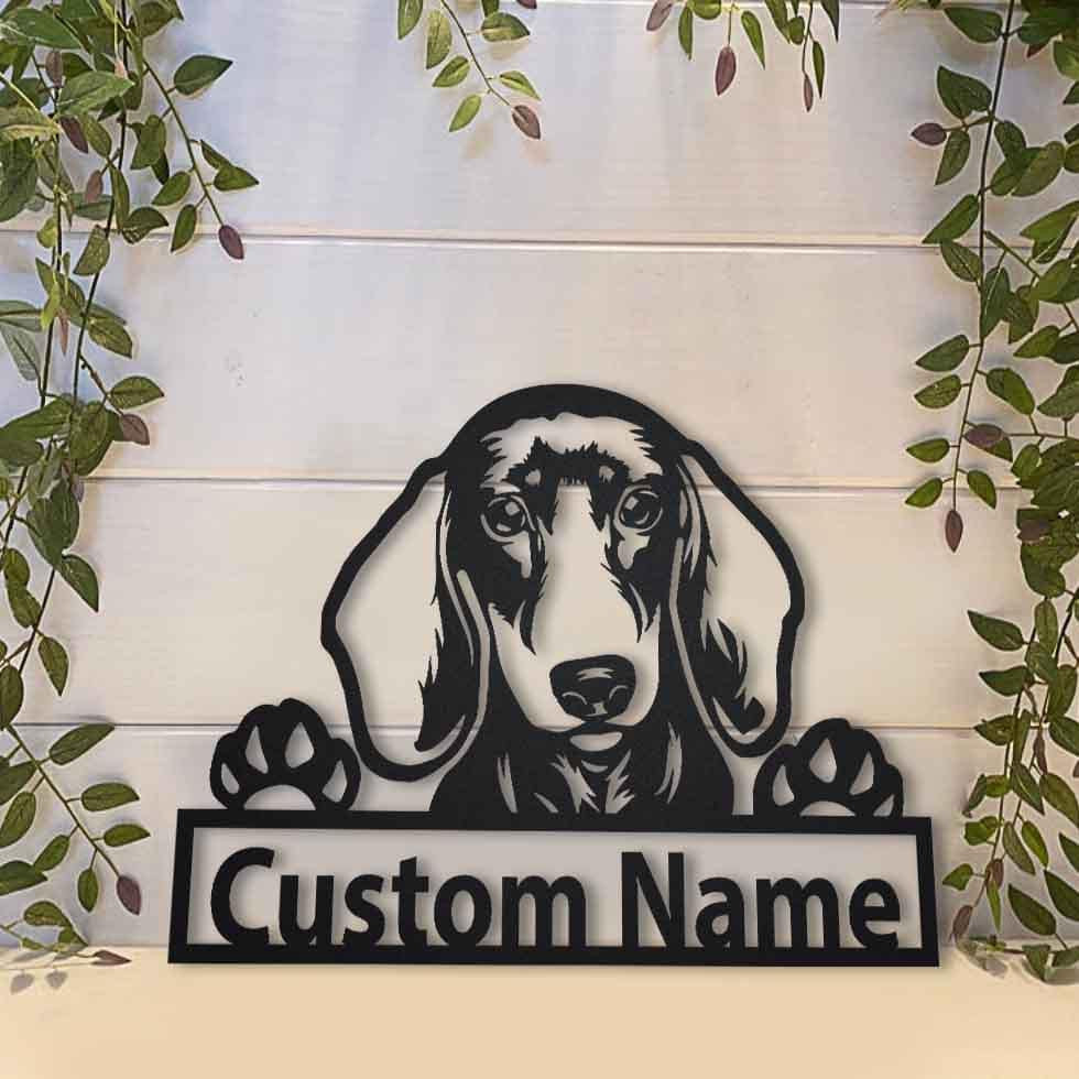 Personalized Dachshund Dog Metal Sign Art, Custom Dachshund Dog Metal Sign, Animal Funny, Father's Day Gift, Pet Gift, Laser Cut Metal Signs Custom Gift Ideas