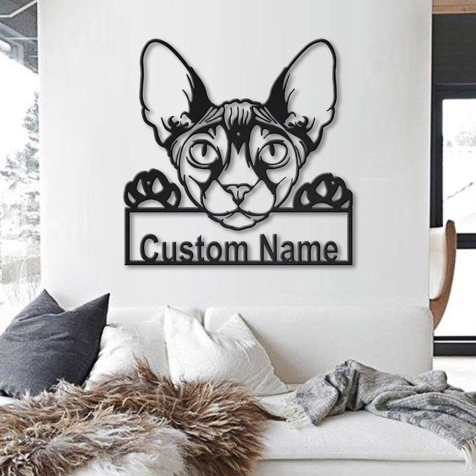 Personalized Donskoy Cat Metal Sign Art, Custom Donskoy Cat Metal Sign, Father's Day Gift, Pets Gift, Birthday Gift, Laser Cut Metal Signs Custom Gift Ideas