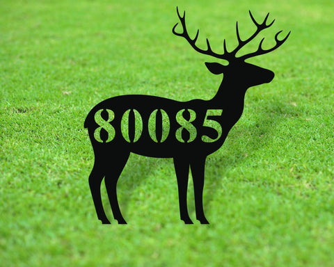 Deer Themed Custom Address Steel Yard Sign Deer Address Sign Deer House Number Plaque Custom Metal Monogram Address Plaque Front Yard Decorations