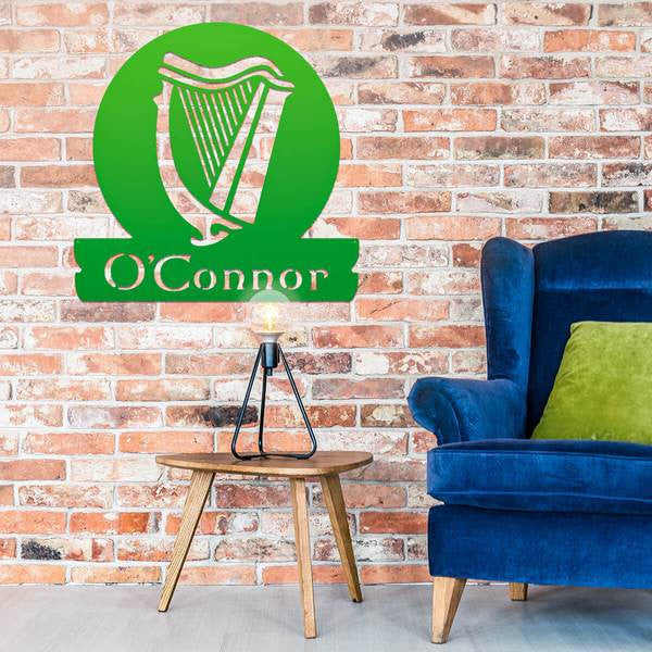 Celtic Harp Monogram Cut Metal Sign Metal House Sign Decorations