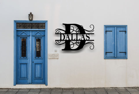 Custom Metal Name Sign Split Letter Name Sign Split Letter Monogram Door Hanger Outdoor Metal Sign Wedding Gift Monogram Sign Decorations