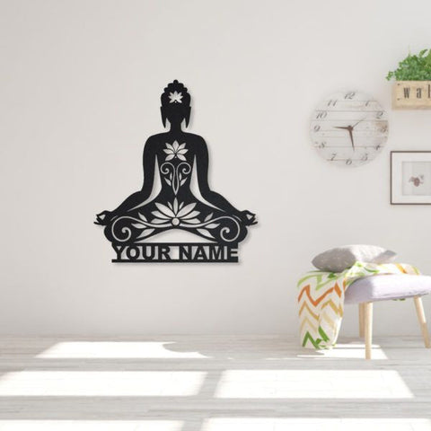 Namaste Yoga Personalized Metal Wall Decor, Cut Metal Sign, Metal Wall Art, Metal House Sign, Metal Laser Cut Metal Signs Custom Gift Ideas