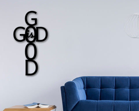 God Bless Our Home Metal Sign Cross Religious Decor God Bless Spiritual Decor Religious God Is Good Metal Sign Wall Hanger Decorations