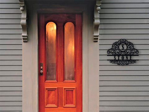 Front Porch Sign Metal Sign Family Sign Housewarming Gift Wedding Gift Metal Monogram Sign Decorations