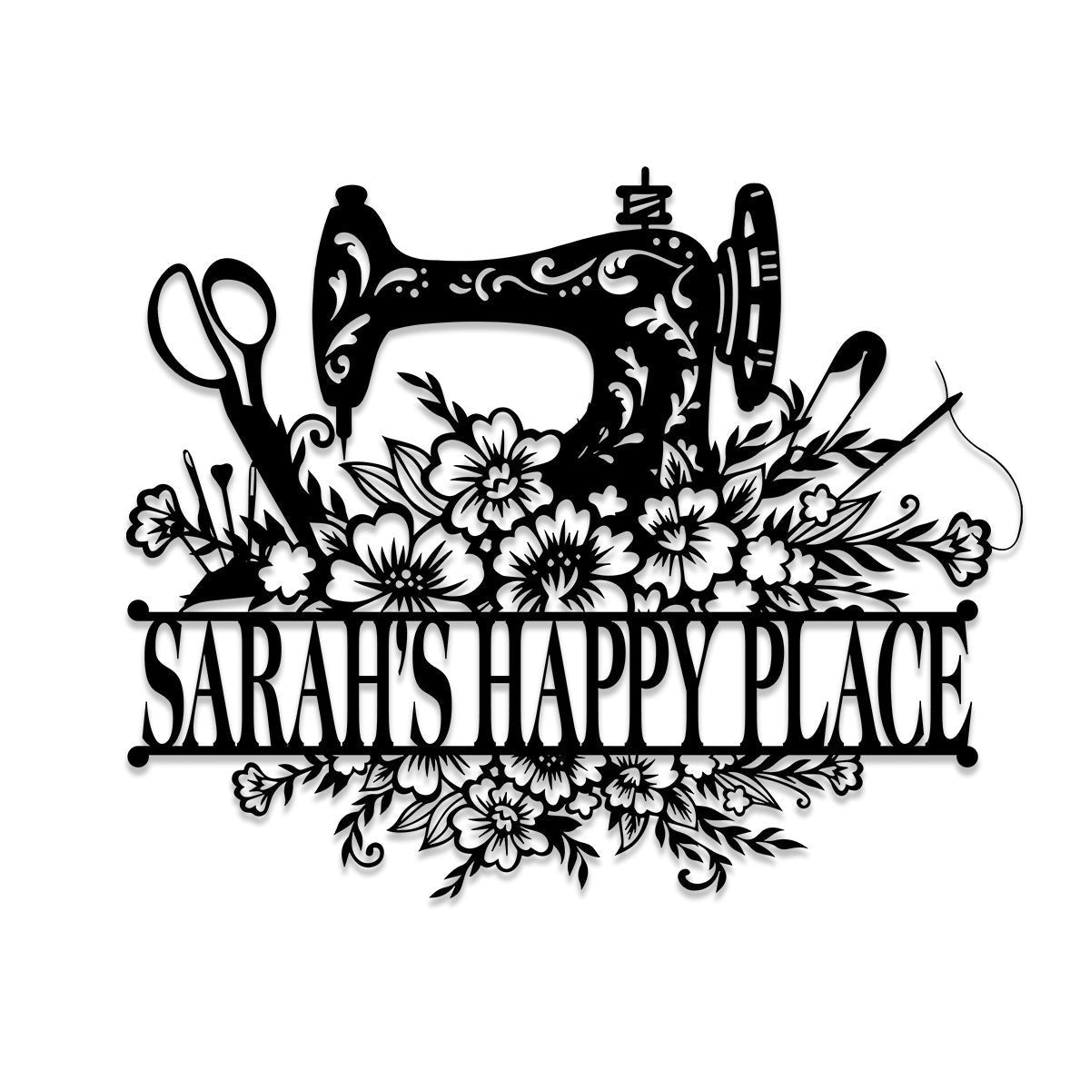 Personalized Sewing Machine Metal Sign, Seamstress, Tailor Room Metal Art Gift For Her, Metal Laser Cut Metal Signs Custom Gift Ideas