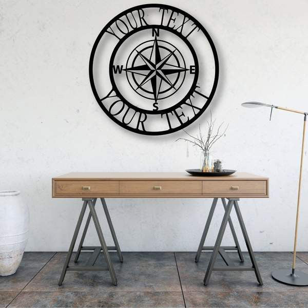 Compass Monogram Customized Metal Signs Custom Metal Sign Custom Signs Metal Sign Decorations