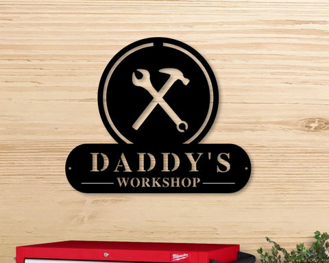 Christmas Gift, Personalized Fathers Day Gift Personalized Gift For Him Husband Gift Custom Garage Sign Metal Shop Sign Metal Works, Laser Cut Metal Signs Custom Gift Ideas